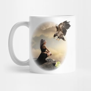 Fantasy Girl with Eagle Beautiful New Design makes a great gift Mug